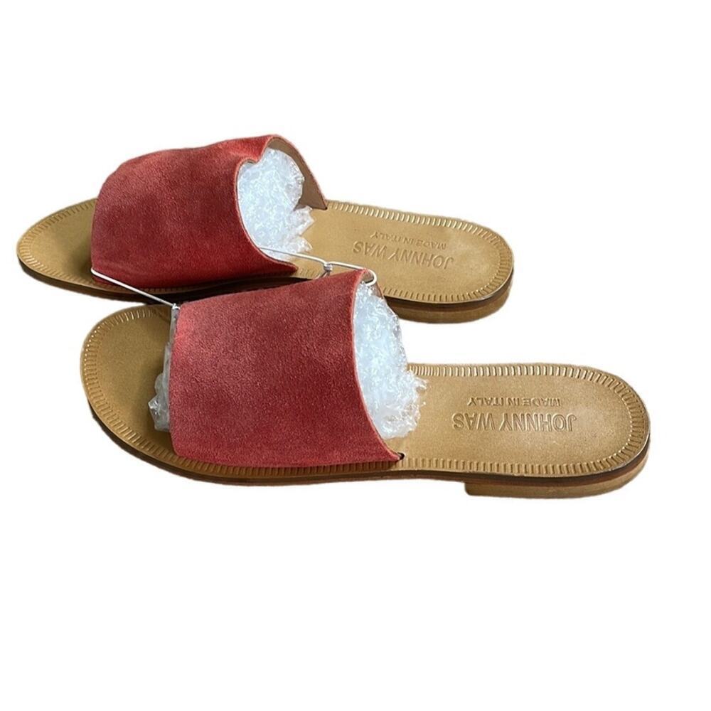 Johnny Was Camilla‎ Red Suede Slides Sandal Size 8 NWOT